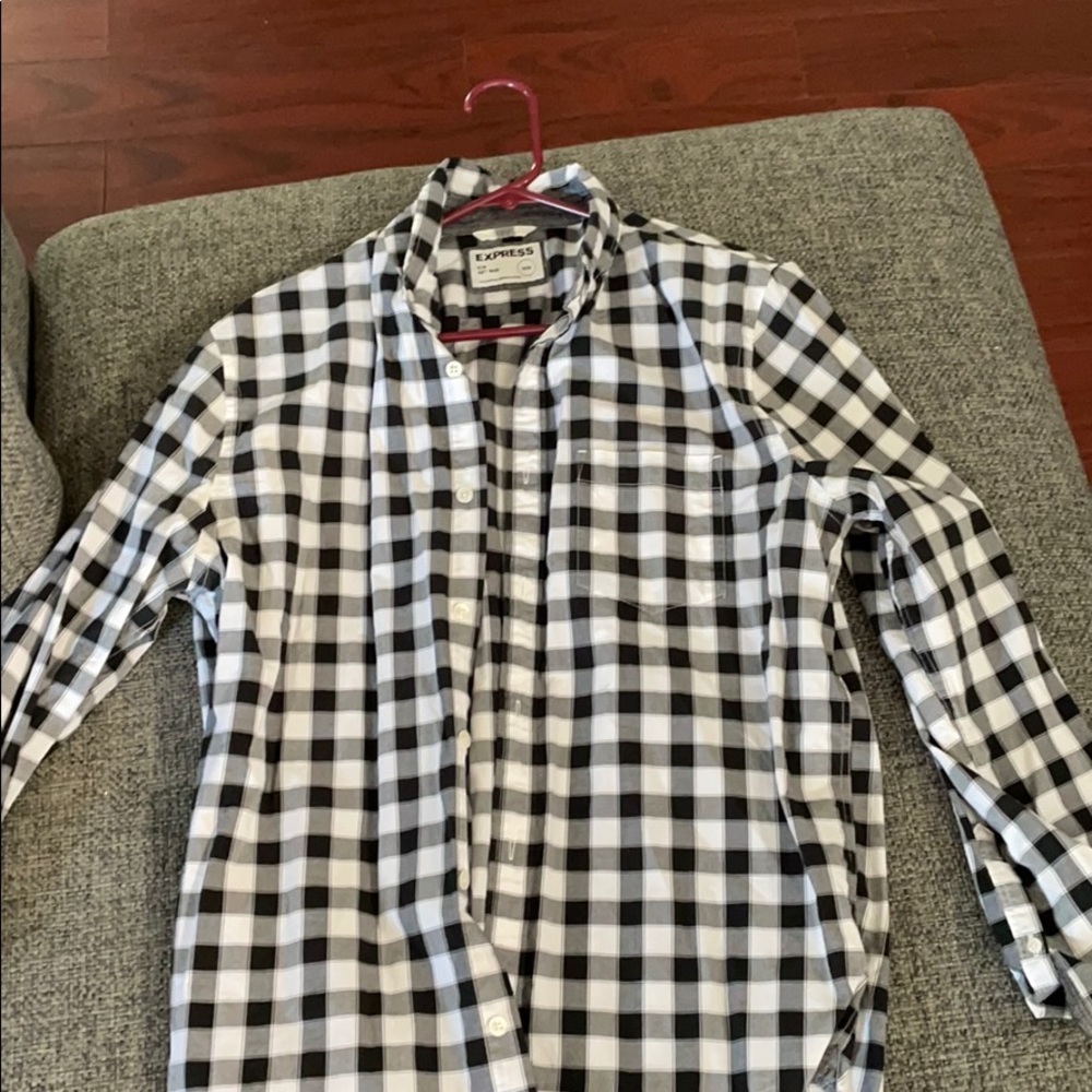 Express black/white button down shirt (wore once)